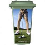 Golf Putting On The Green Wheelie Bin Sticker Panel